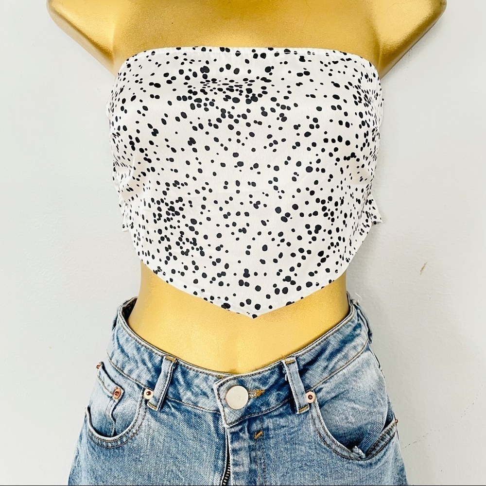 New spotted V bandana cropped top Anthropologie